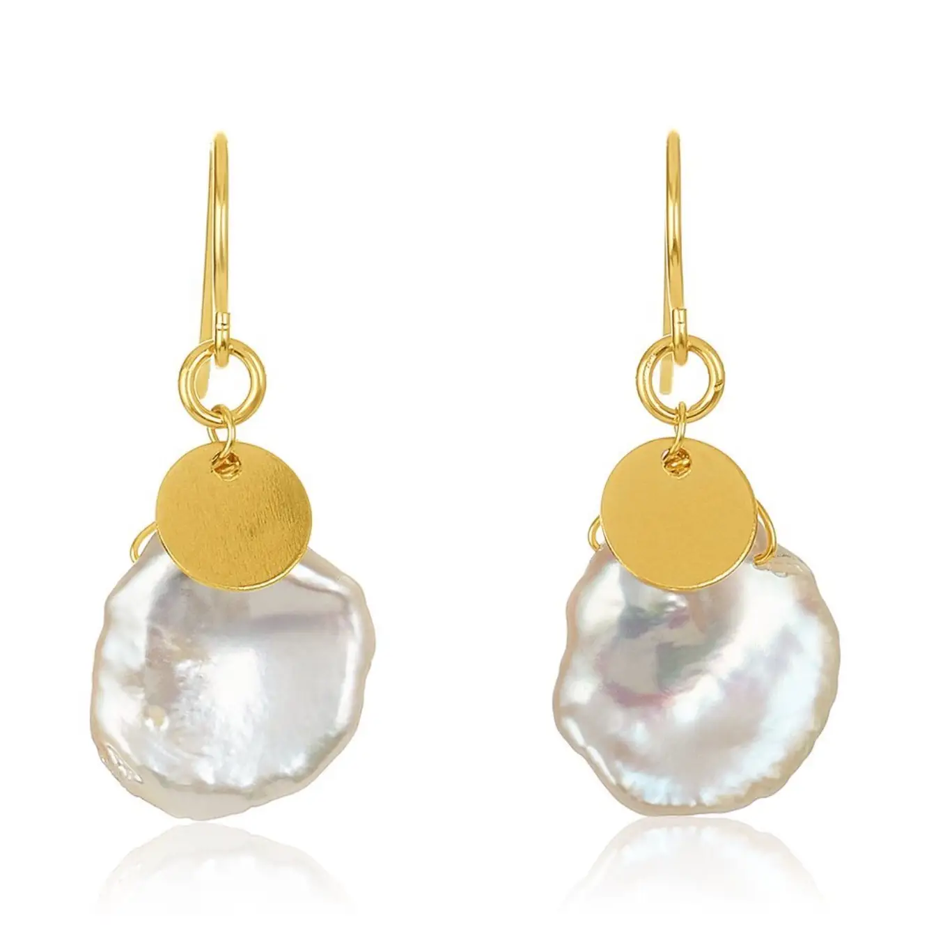 Image of Sally Gold-Filled and Pearl Earrings by Mabel Chong