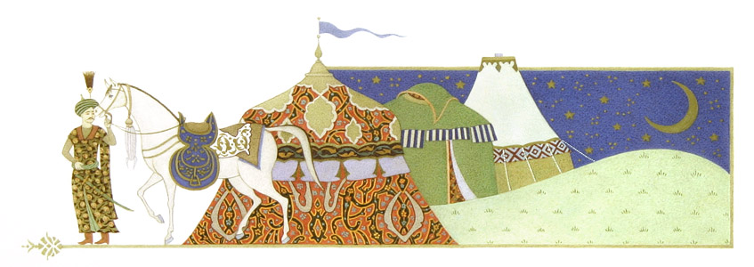 Man, Horse And Tents ... by  Andren And Olga Dugin - Masterpiece Online
