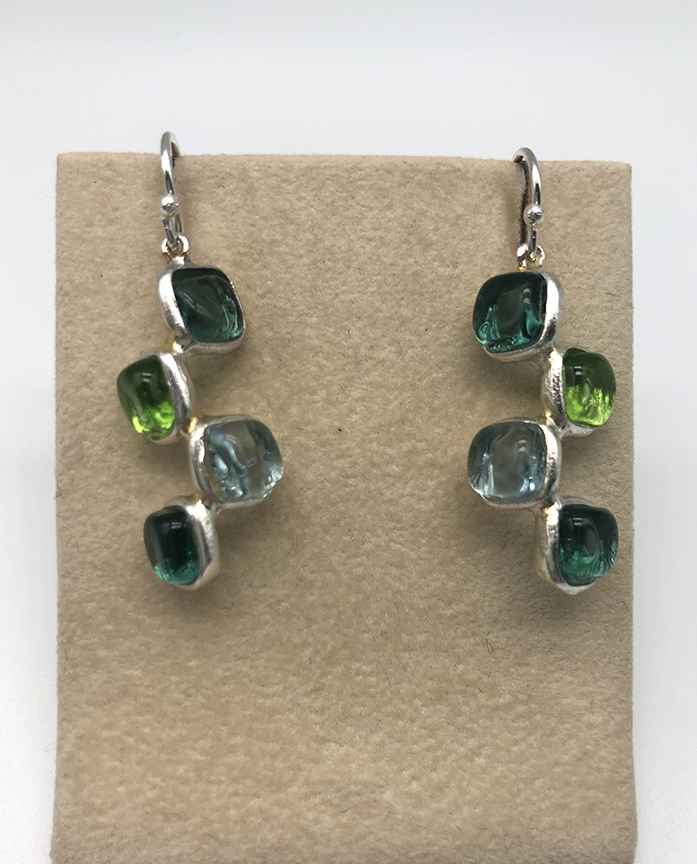 Image 1 for Silver Squares Offset Earrings 1 1/2 Silver Squares Offset Earrings 1 1/2