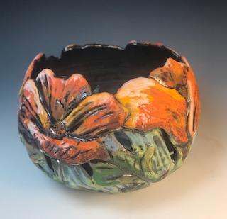 Image 1 for Poppy Rimmed Candle Bowl Poppy Rimmed Candle Bowl