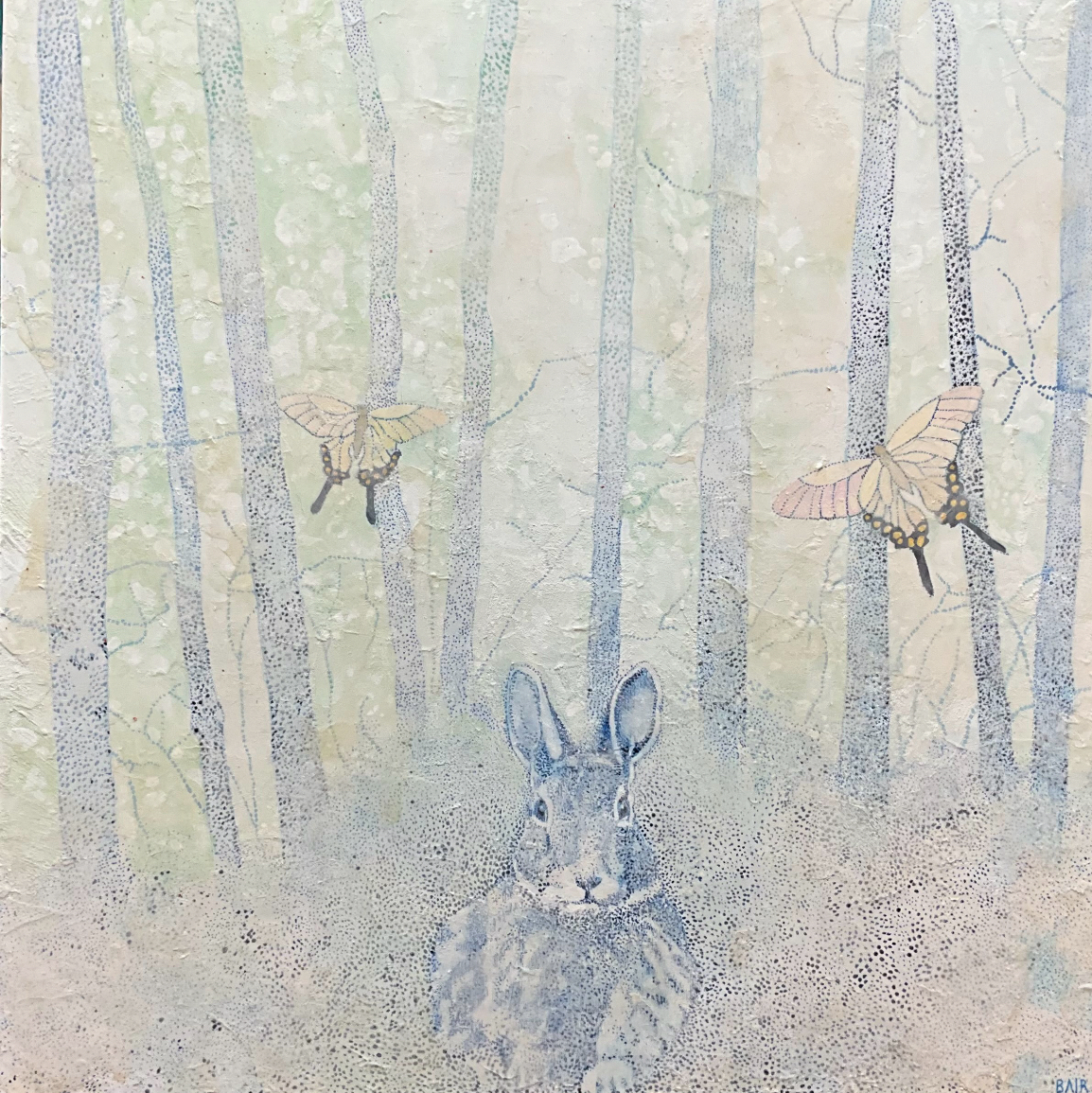 Image of Blue Bunny with Butterflies by Miles Bair