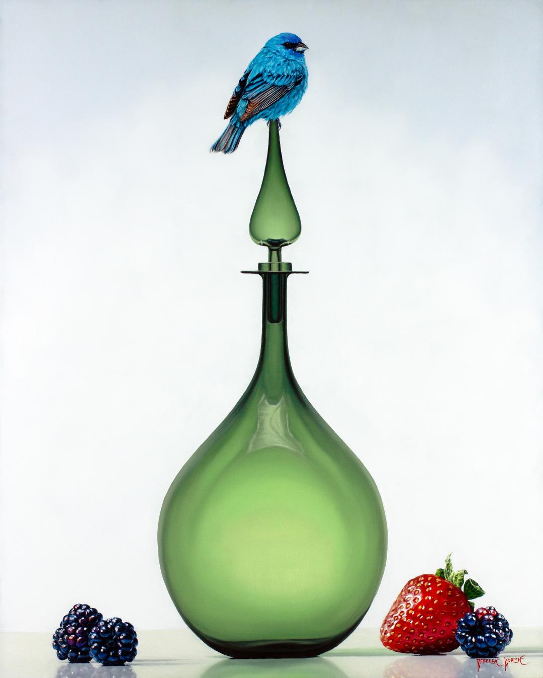 Image of Indigo Bunting & Berries by Rebecca Korth