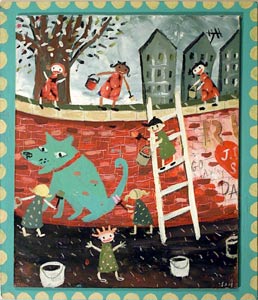 Kids Painting Mural by  Susan Saas - Masterpiece Online