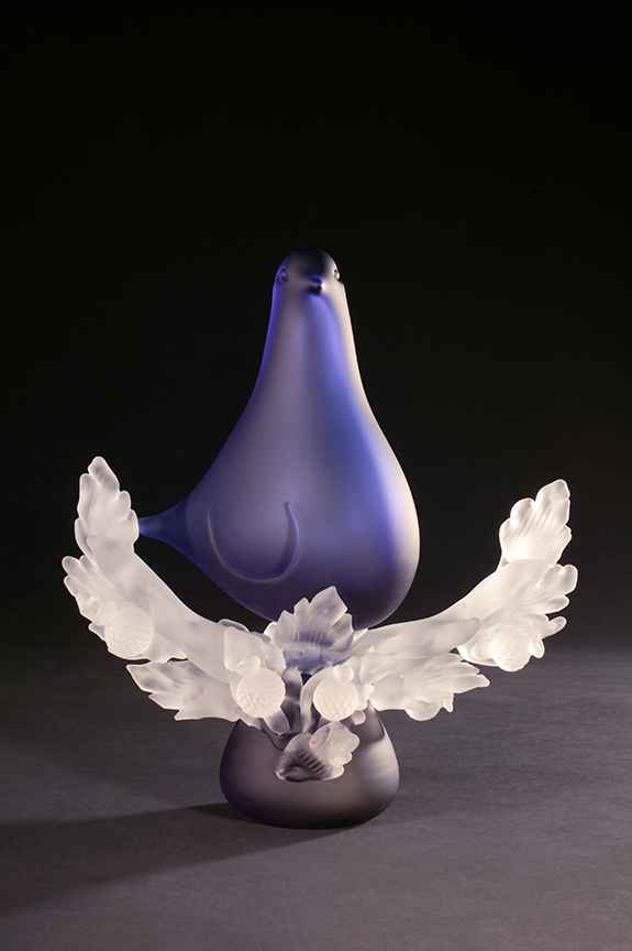 Cobalt Dove with Crystal Thistles
