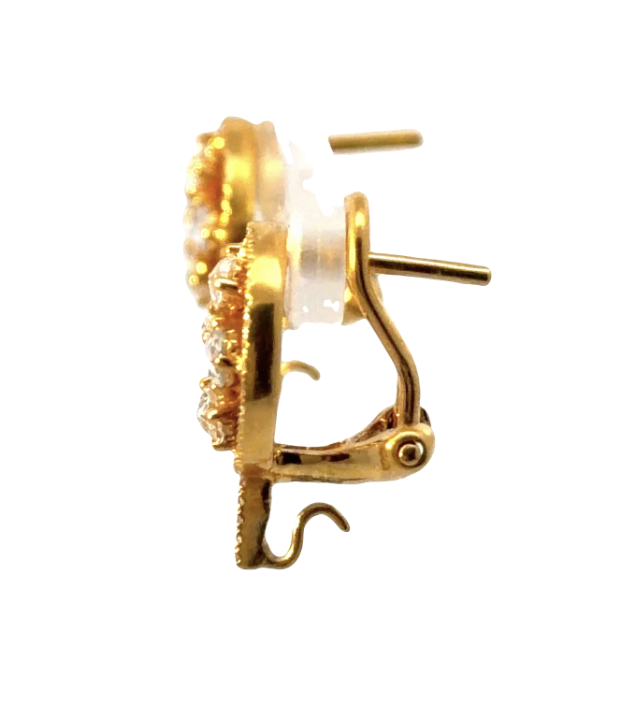 Image 3 for 18 Karat Yellow Gold and Rose Cut Fancy Diamond Earrings with Detachable Misshapen Jumbo Dangles