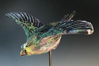 Image 1 for Winged Bird, Blue and Green Winged Bird, Blue and Green