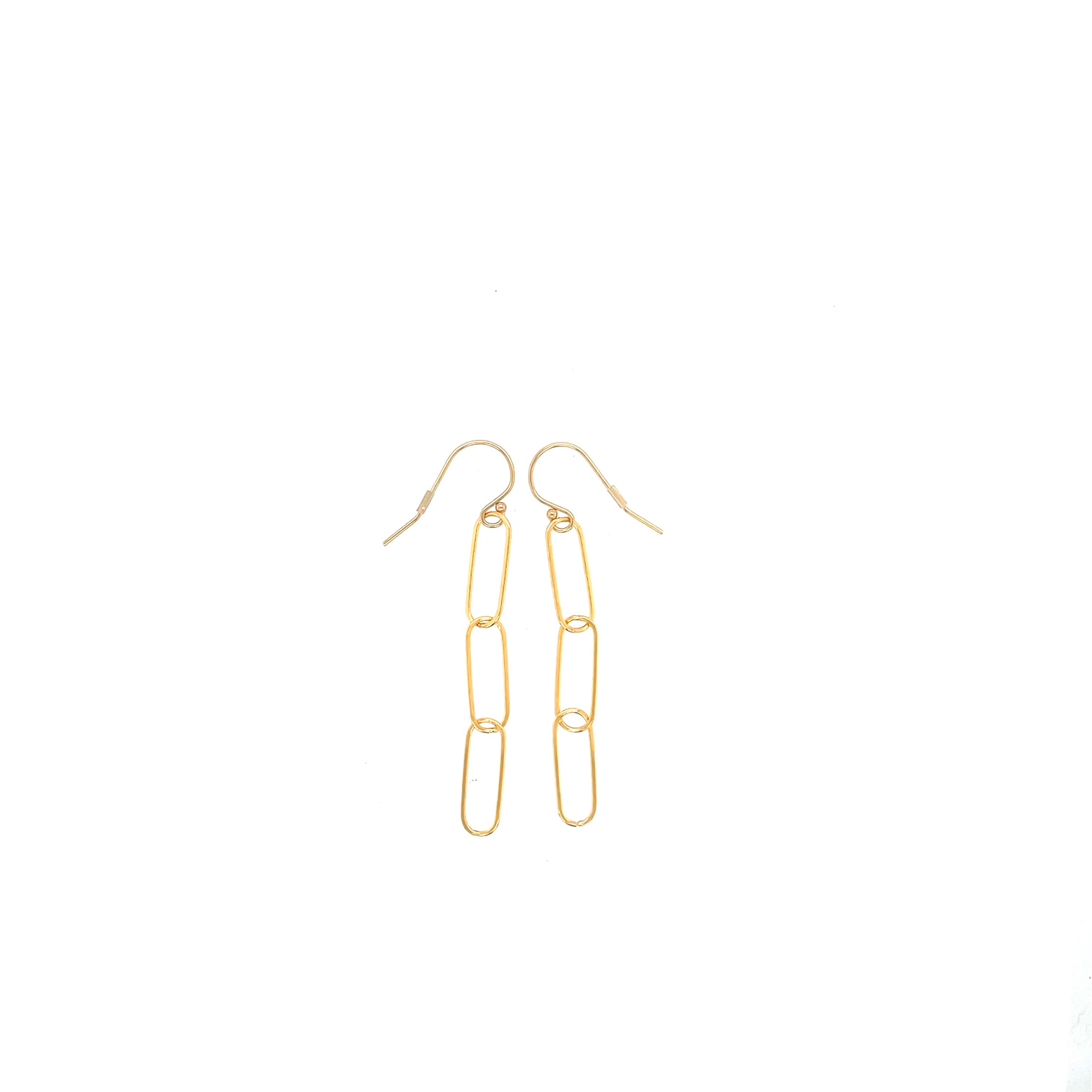Image of 14k Gold Fill Smooth Large Paperclip Chain Triple Link Earrings by  RACH B Jewelry