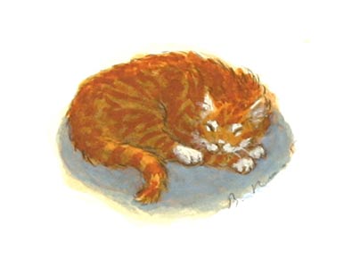 Curled Cat (Eyes Clos... by  Barry Root - Masterpiece Online