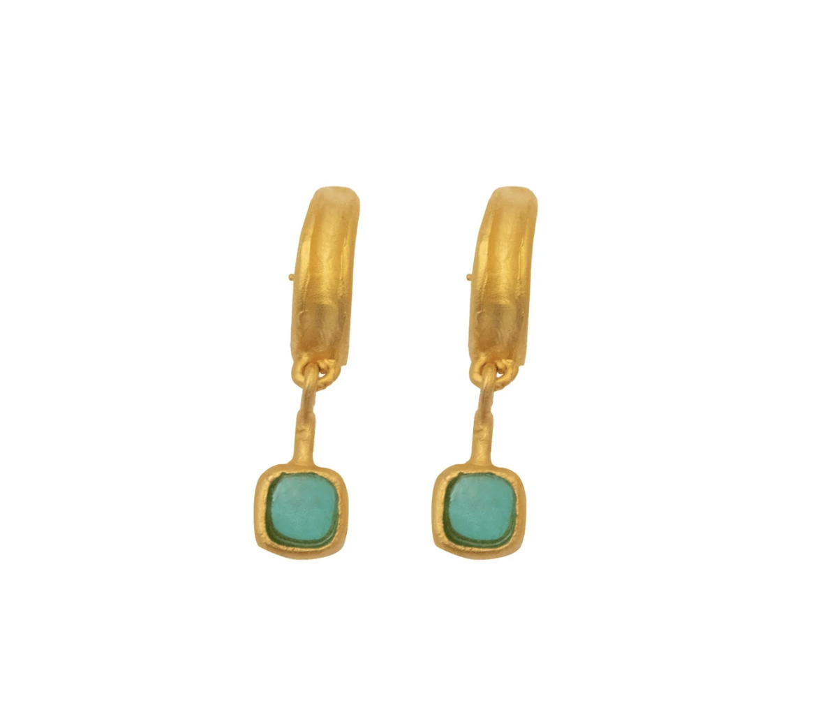 Image of Fragment Post Hoop Earrings in Teal by Michael Vincent Michaud