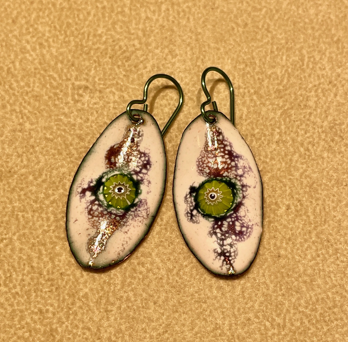 Ovals with Millefiore Earrings