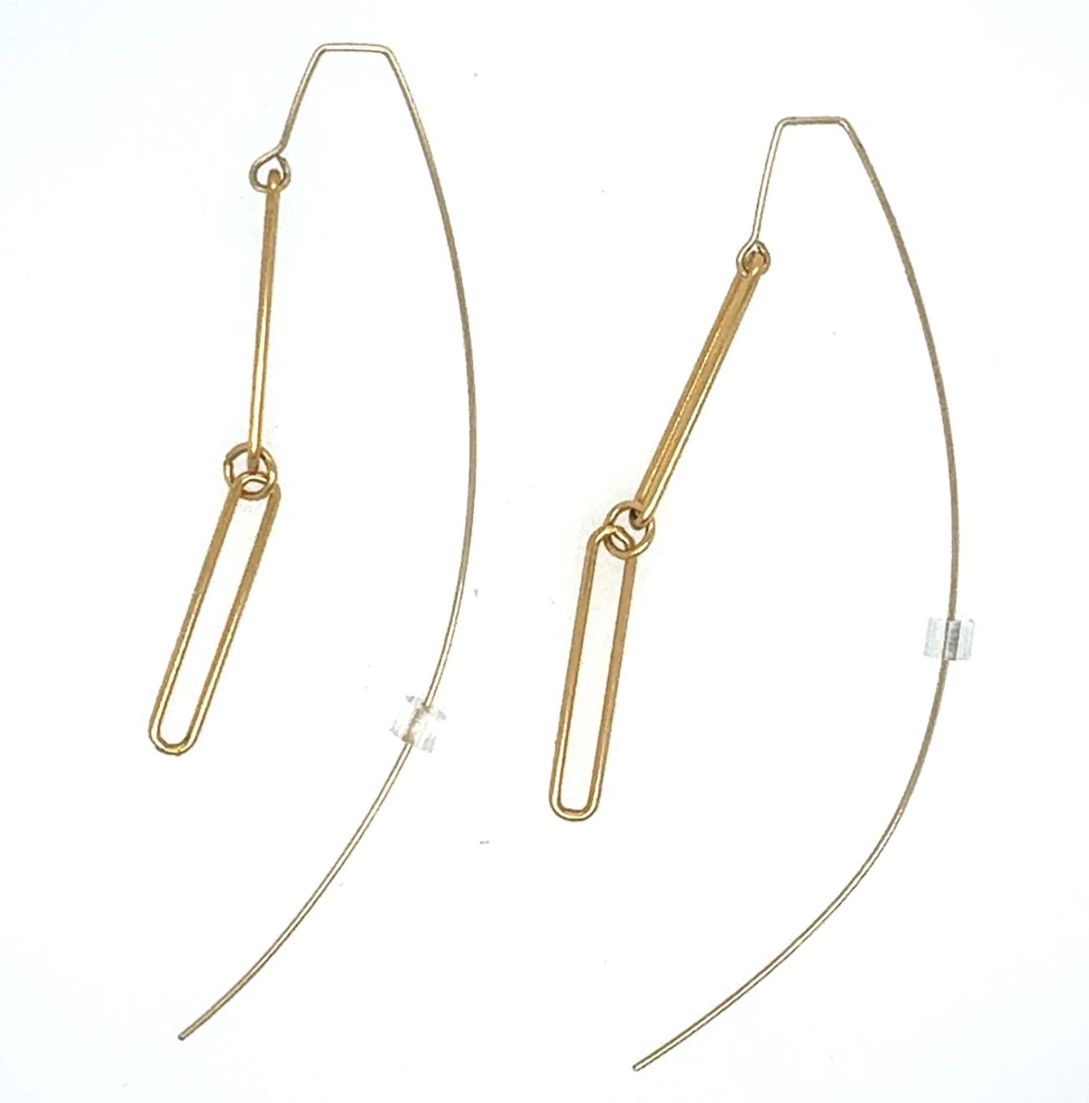 Image of Elongated Sturdy Double Link Threader Earrings, 14k Gold Fill - Trunk Show by  RACH B Jewelry