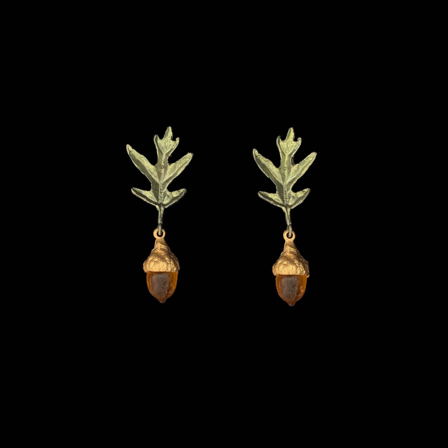 Dainty Post Pin Oak Earrings