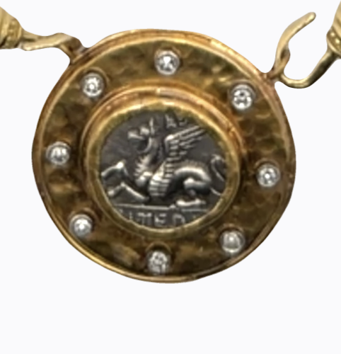 Image of Handmade 24 Karat Yellow Gold Pegasus Centerpiece by Marcia McDonough