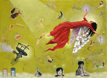 Woman In Red Dress Fl... by  Joe Cepeda - Masterpiece Online
