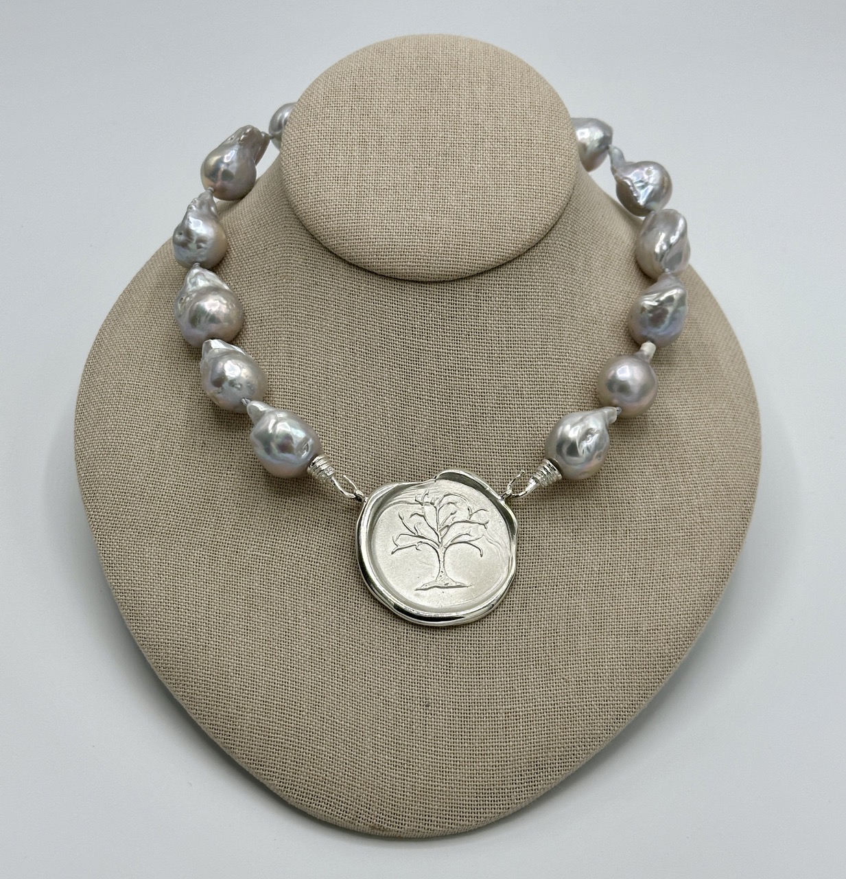 Jumbo White Baroque Freshwater Pearls on Hand Cast Sterling Hooks