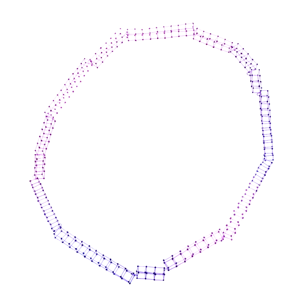 Necklace, Rails - Purple/Blue by Floor Mommersteeg