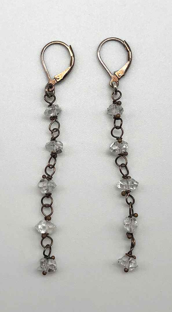 Image 1 for Herkimer Diamond Crystal Earrings (Long) Herkimer Diamond Crystal Earrings (Long)