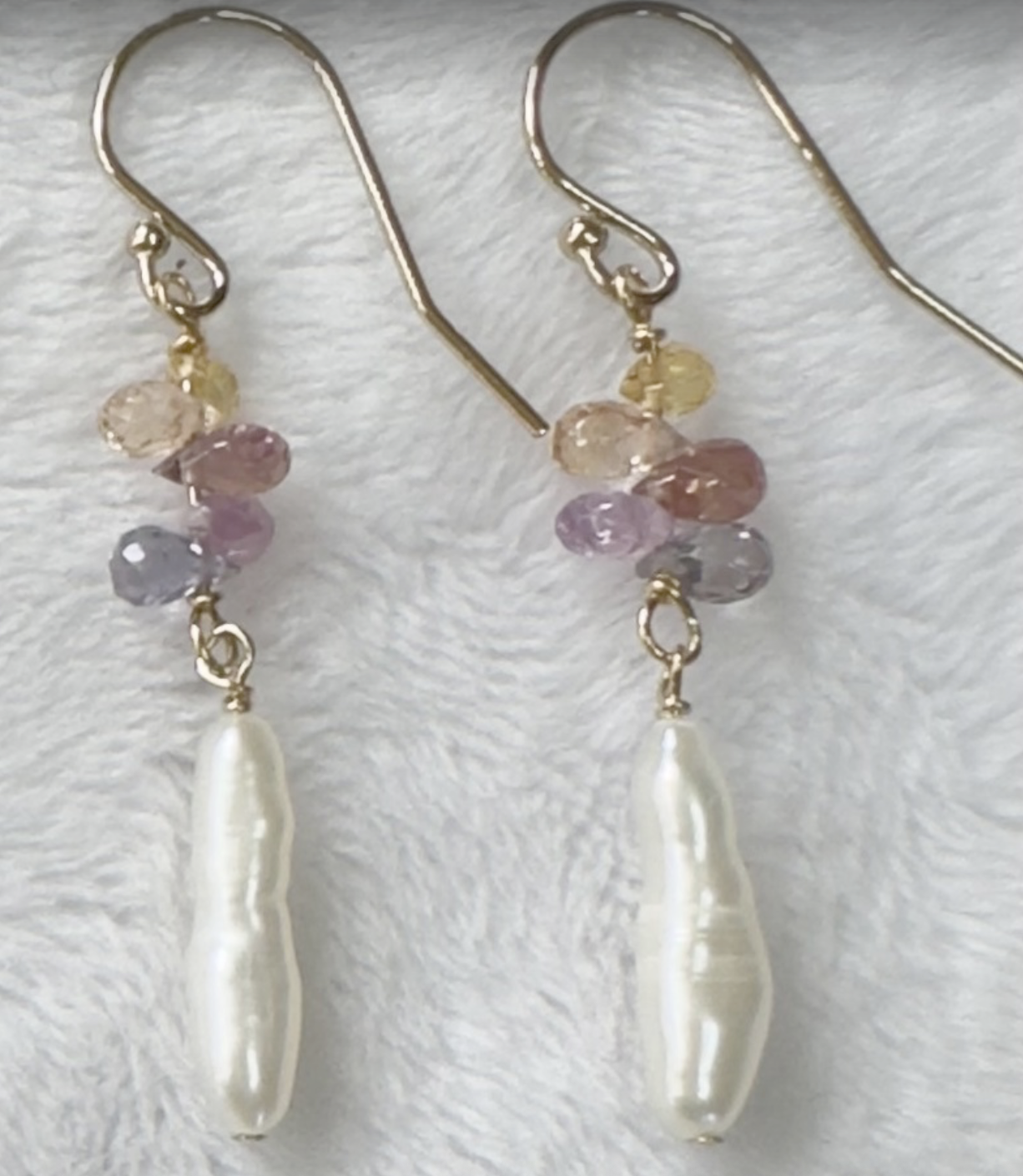 Image of Large Freshwater Pearl and Assorted Gemstone Dangle Earrings by  Maui Mari