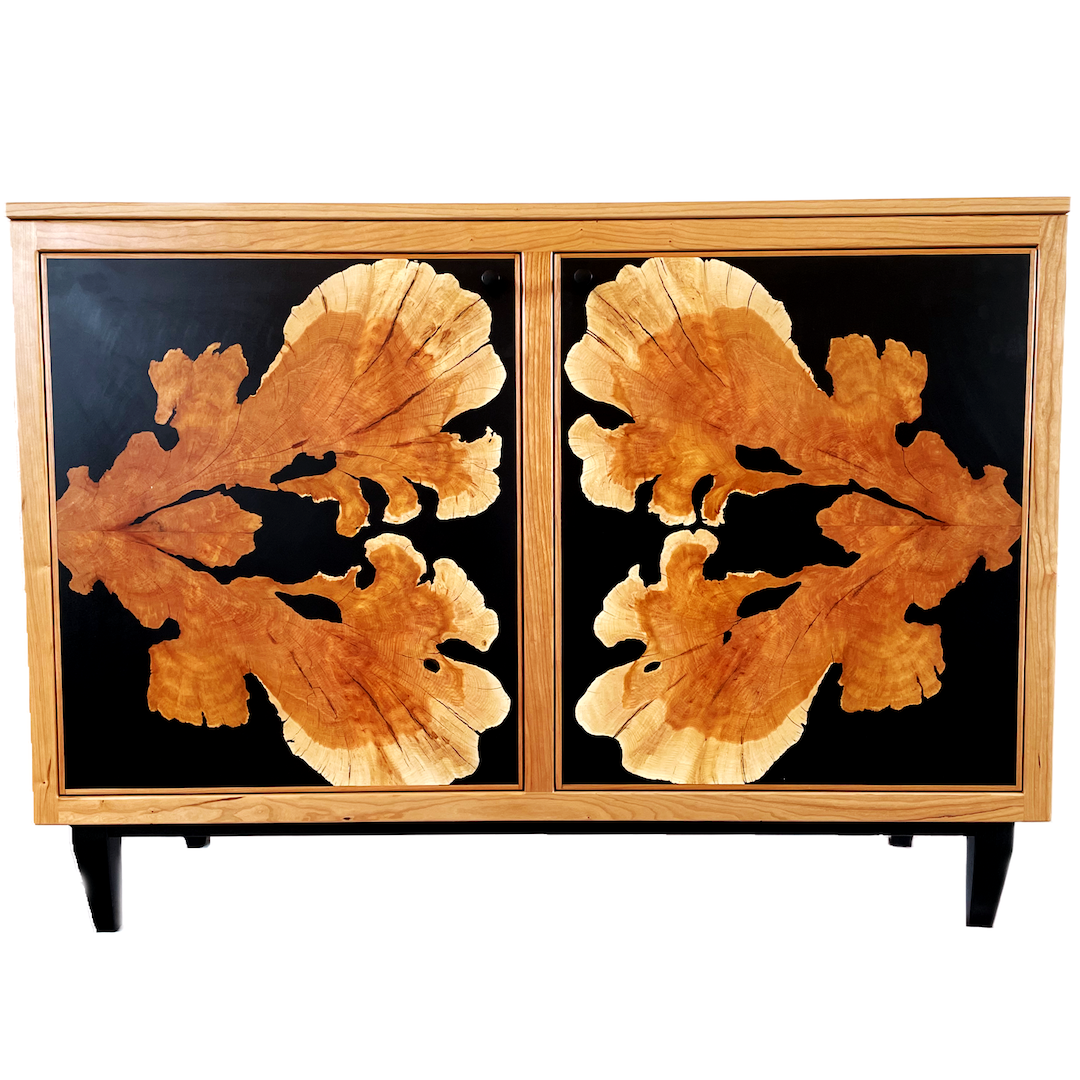 Image of Cherry and Oregon Juniper Rorschach Cabinet by Nathan Hatch