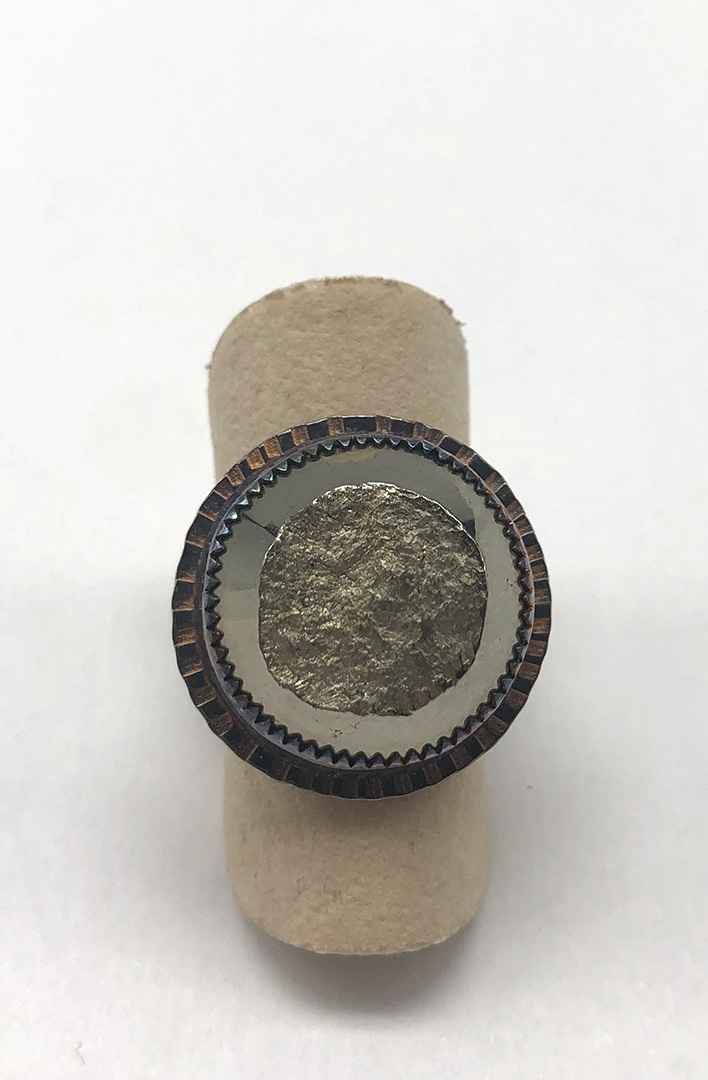 Image 1 for Sterling and Natural Surface Pyrite Ring - Size 7 Sterling and Natural Surface Pyrite Ring - Size 7