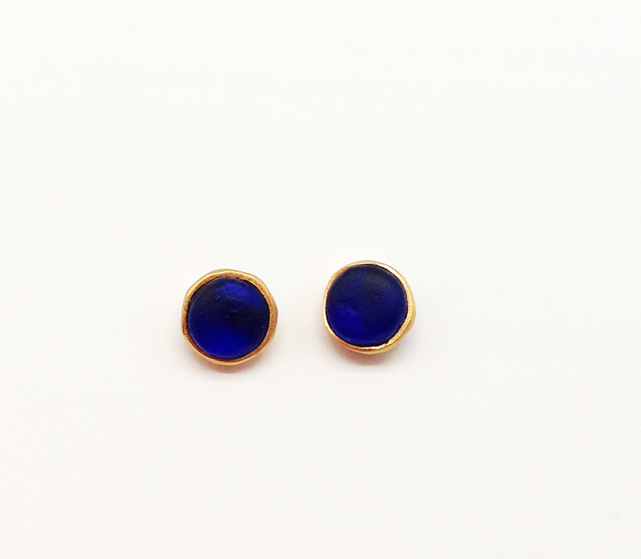 Image 1 for Bubble Post Earrings in Cobalt Bubble Post Earrings in Cobalt