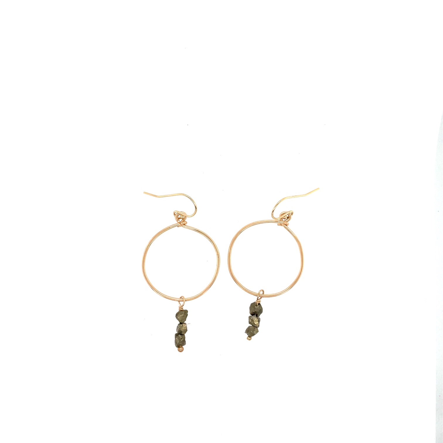 Image of Pyrite Round Hoop Earrings, Gold Fill by  RACH B Jewelry