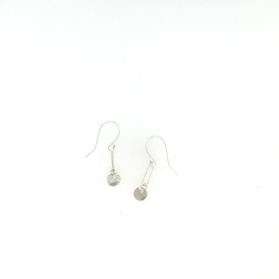 Image of Medium Link Coin Charm Earring, Sterling by  RACH B Jewelry