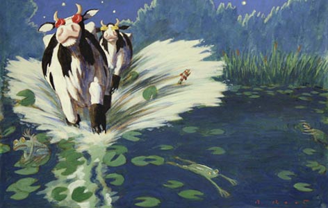 Running Cows by  Barry Root - Masterpiece Online