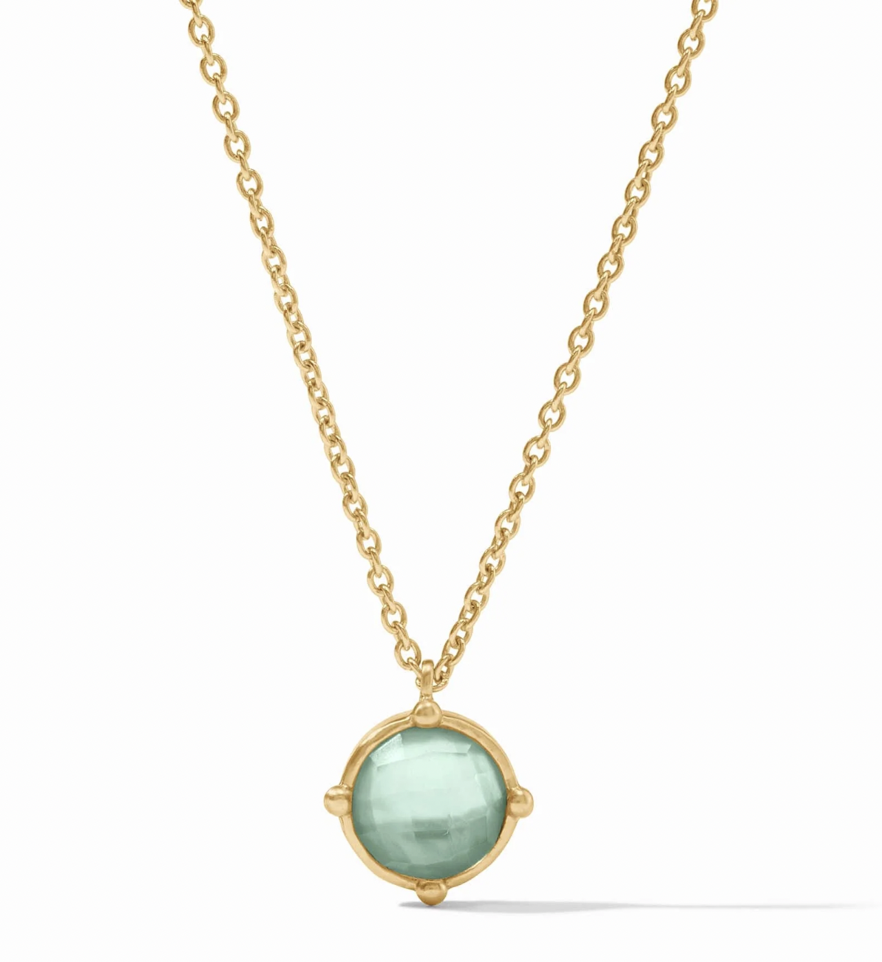 Image of Iridescent Aquamarine Blue Honeybee Solitaire Necklace by Julie Vos