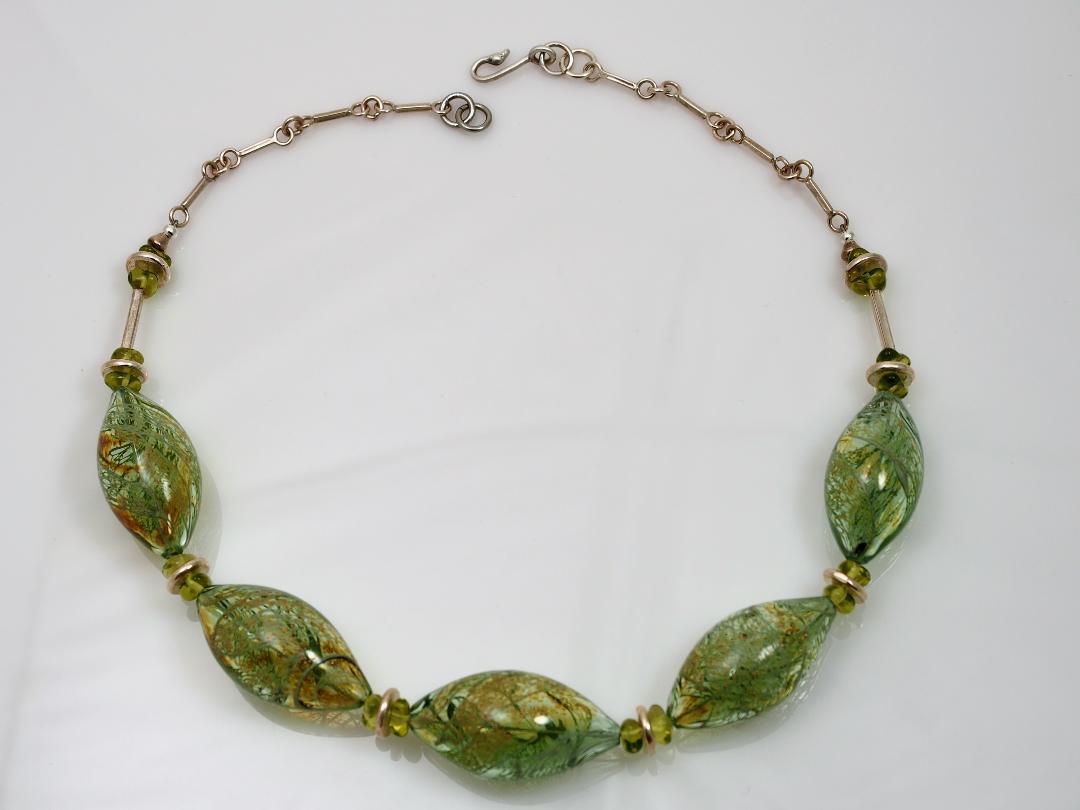 Image of Handblown Glass and Sterling Necklace by Barbara Rand