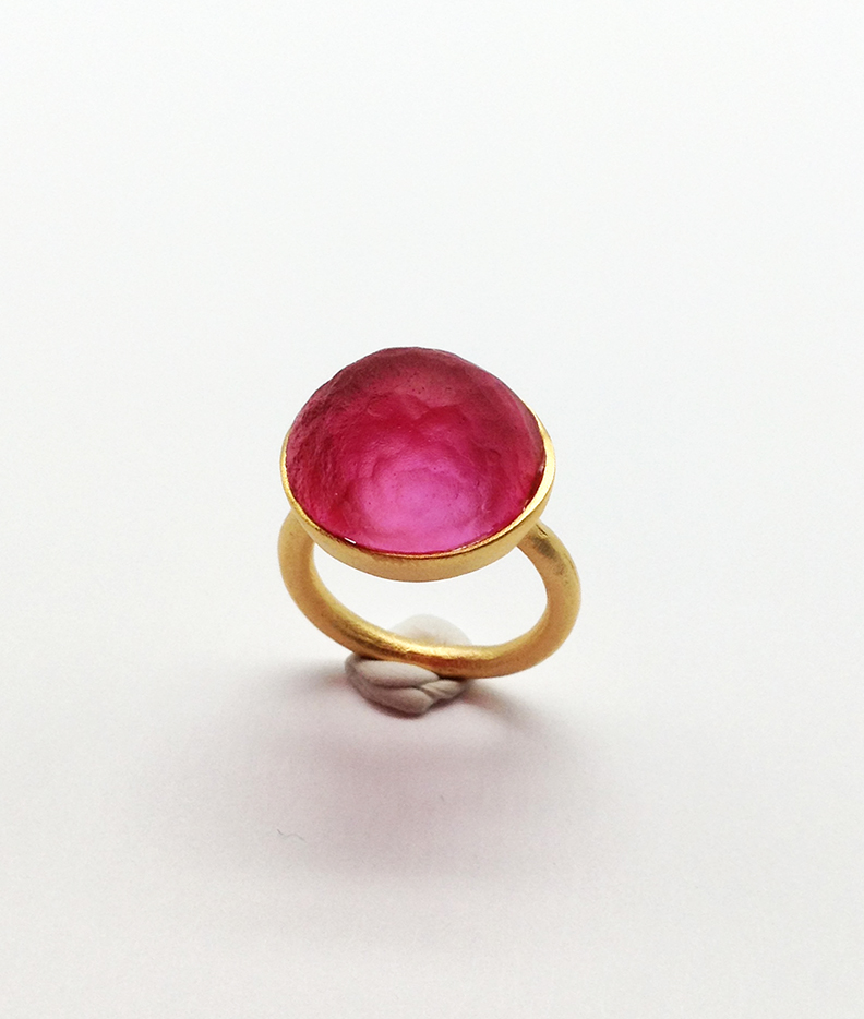 Image 1 for Sol-Single Stone Ring in Pale Ruby Size 5.5 Sol-Single Stone Ring in Pale Ruby Size 5.5