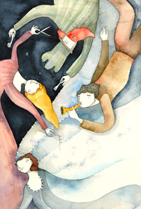Four People Flying by  Christina Cerretti - Masterpiece Online