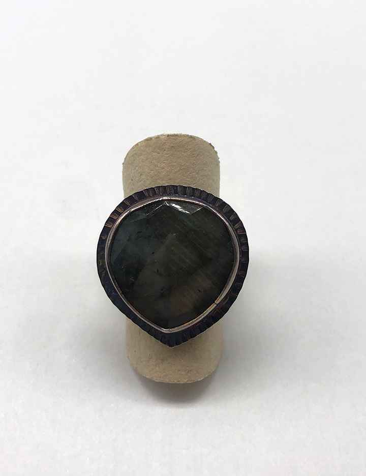 Image 1 for Sterling and Labradorite Ring - Size 7 1/4 Sterling and Labradorite Ring - Size 7 1/4