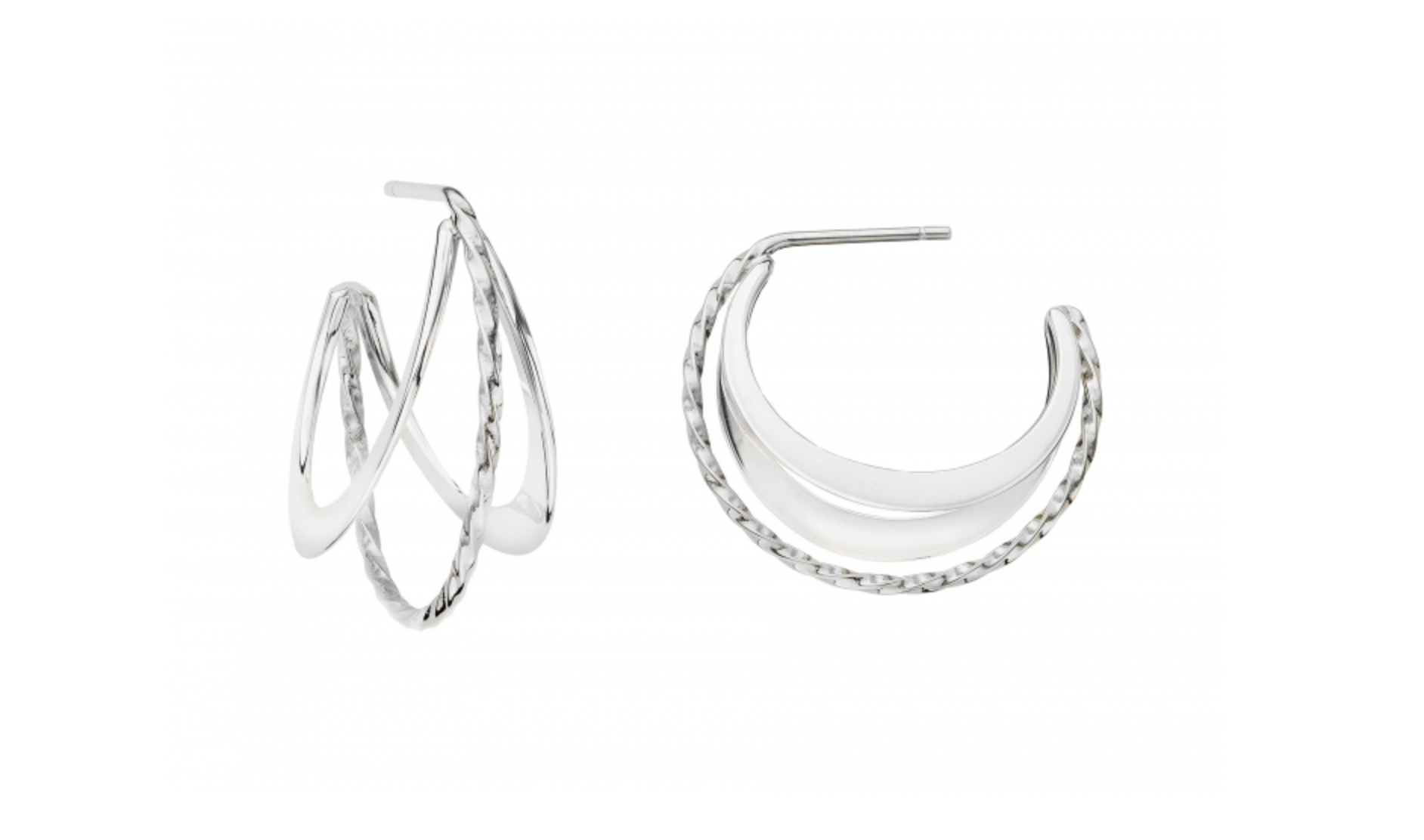 Twizzler Sterling Silver Earrings, Medium