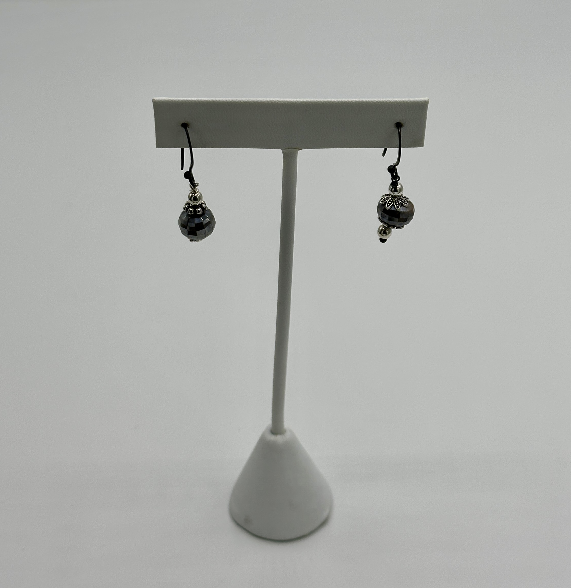 12 mm Rondell Faceted Mystic Moonstone Earrings in Sterling