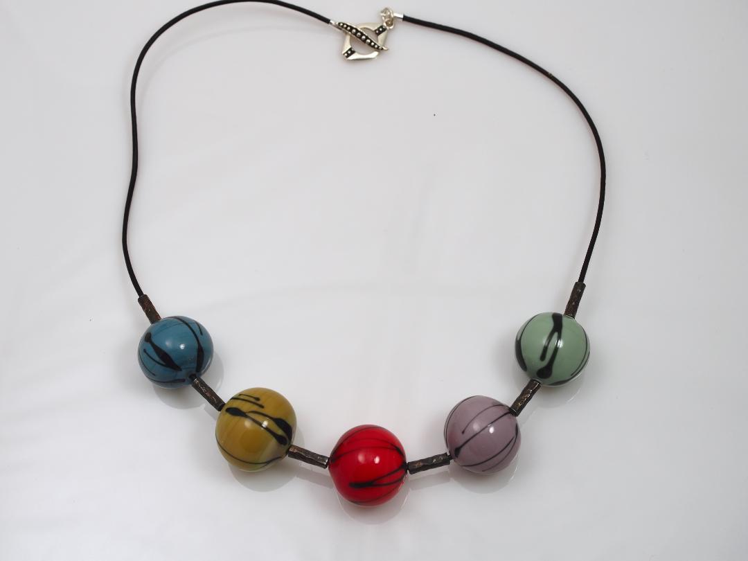 Image of Multi-Color Handblown Bead Necklace by Barbara Rand