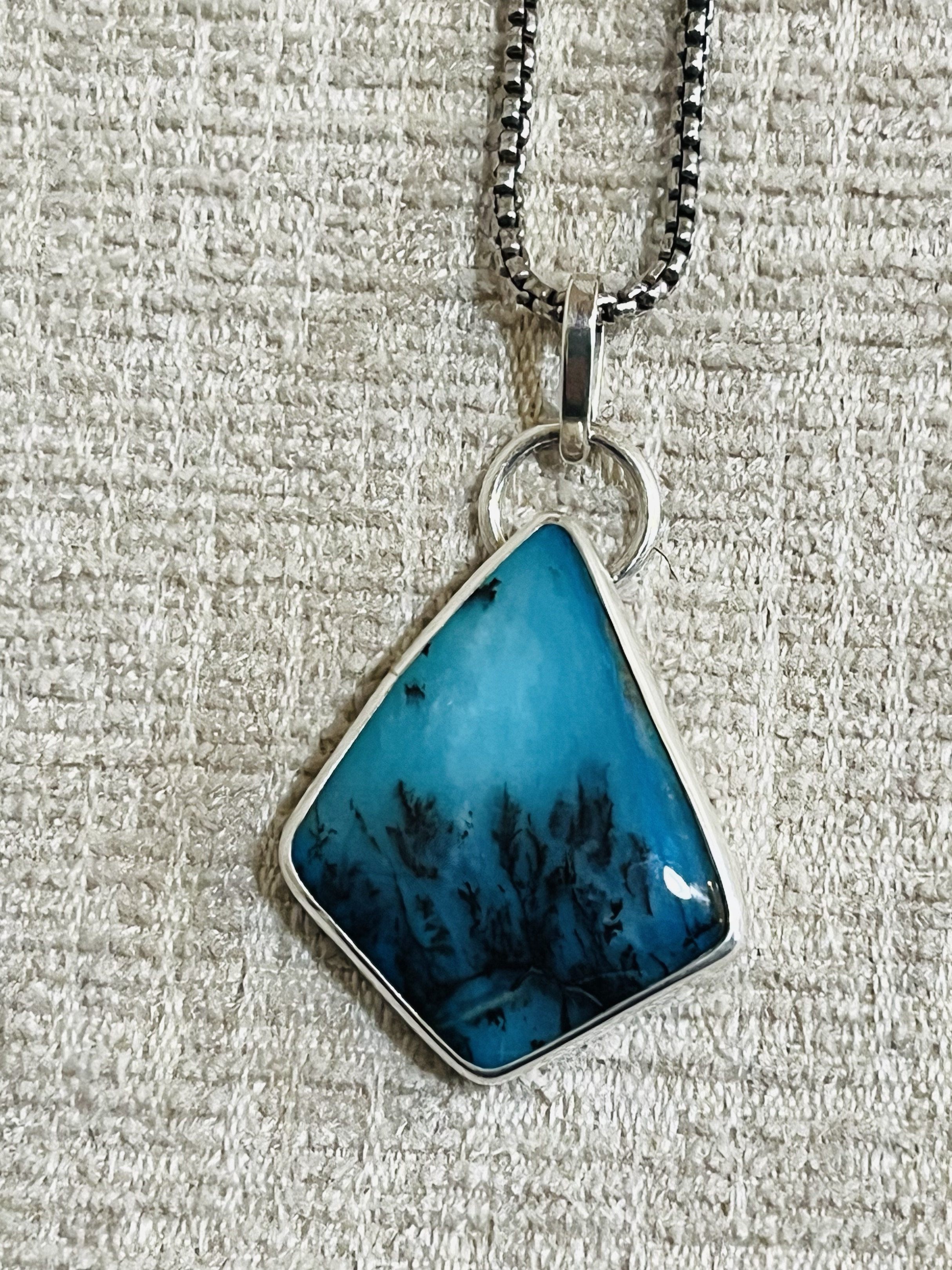 Image of Sterling Silver and Peruvian Opal Pendant and Chain by Catherine Laing