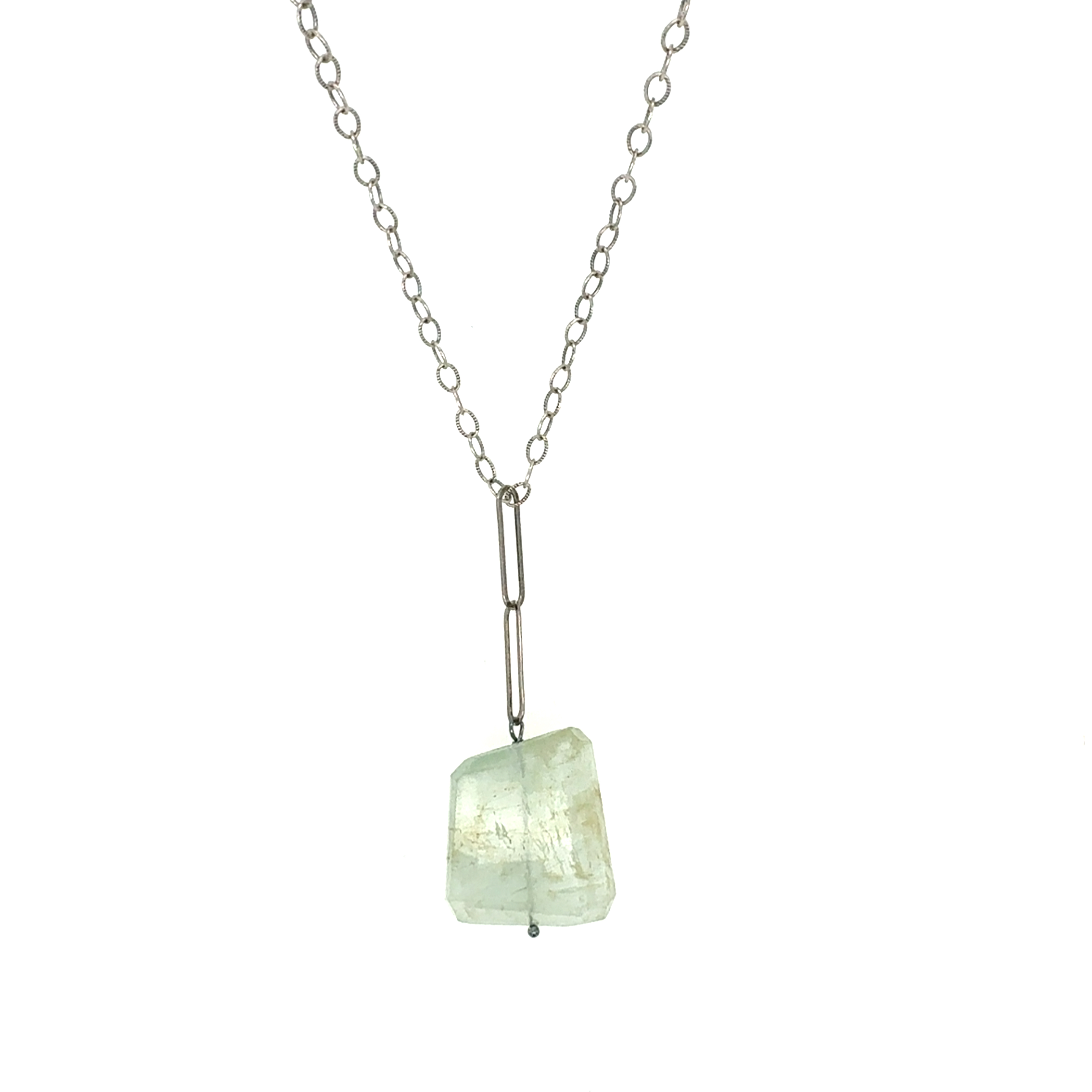 Image of Flourite Pendant Oxidized Chain Necklace - Trunk Show by  RACH B Jewelry