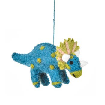Tommy Triceratops - Handmade Felt Ornament