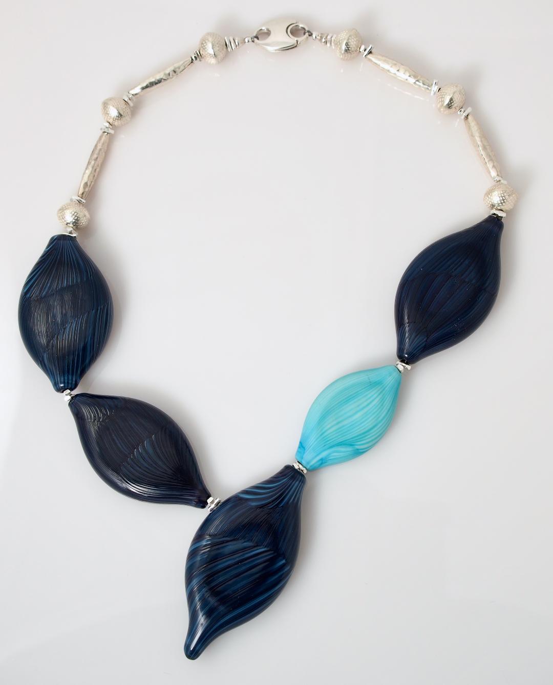 Off Balance in Shades of Blue Necklace