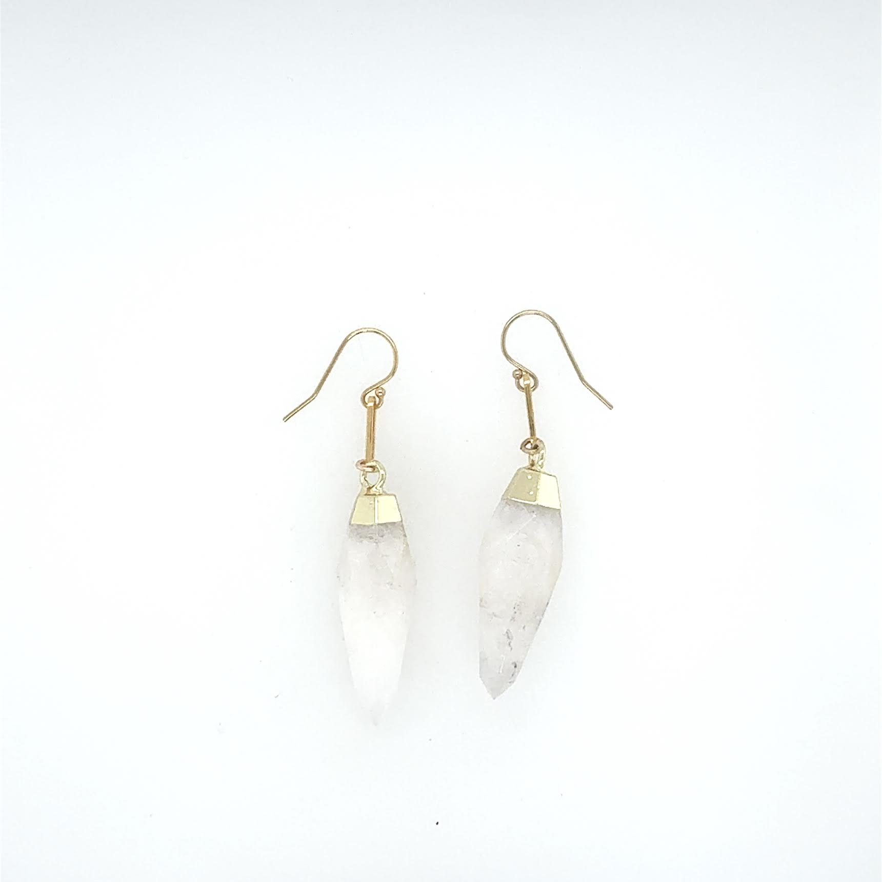 Image of Crystal Rock Quartz Pendant Link Drop Earrings - Trunk Show by  RACH B Jewelry