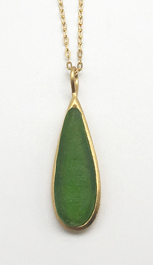 Image 1 for Thin Drop Pendant on Link Chain 16 Thin Drop Pendant on Link Chain 16