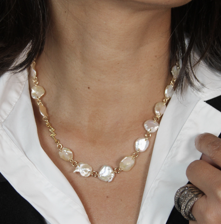 Image 2 for Keshi Pearl Lightning Necklace