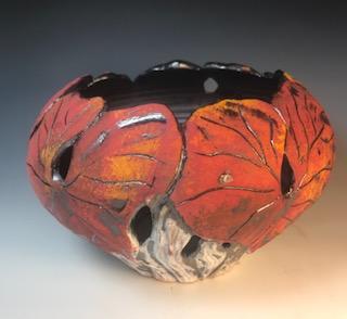 Image 1 for Red Leaf Candle Bowl Red Leaf Candle Bowl