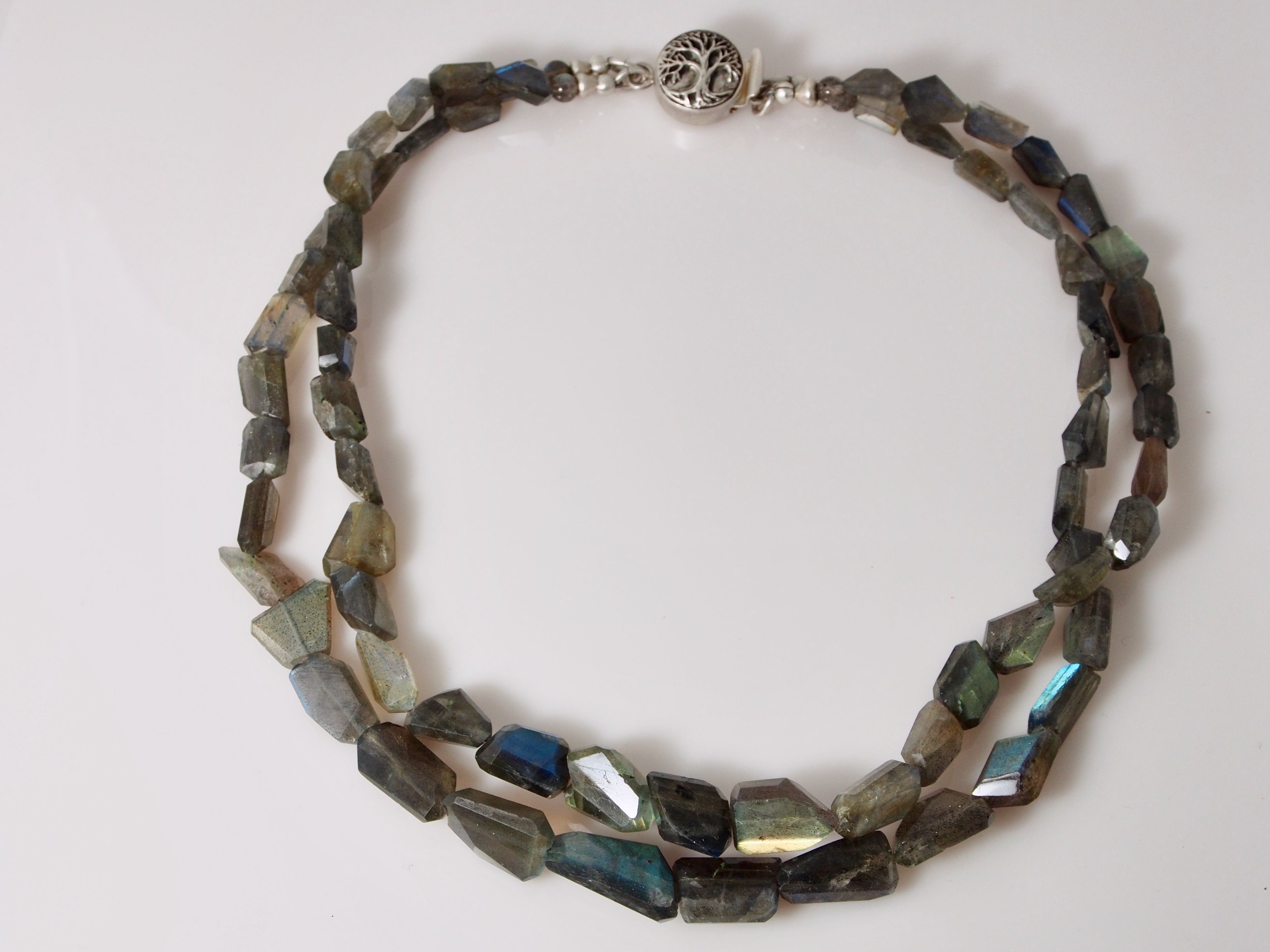 Deep Waters Mystery - Sterling/Faceted Labradorite Necklace