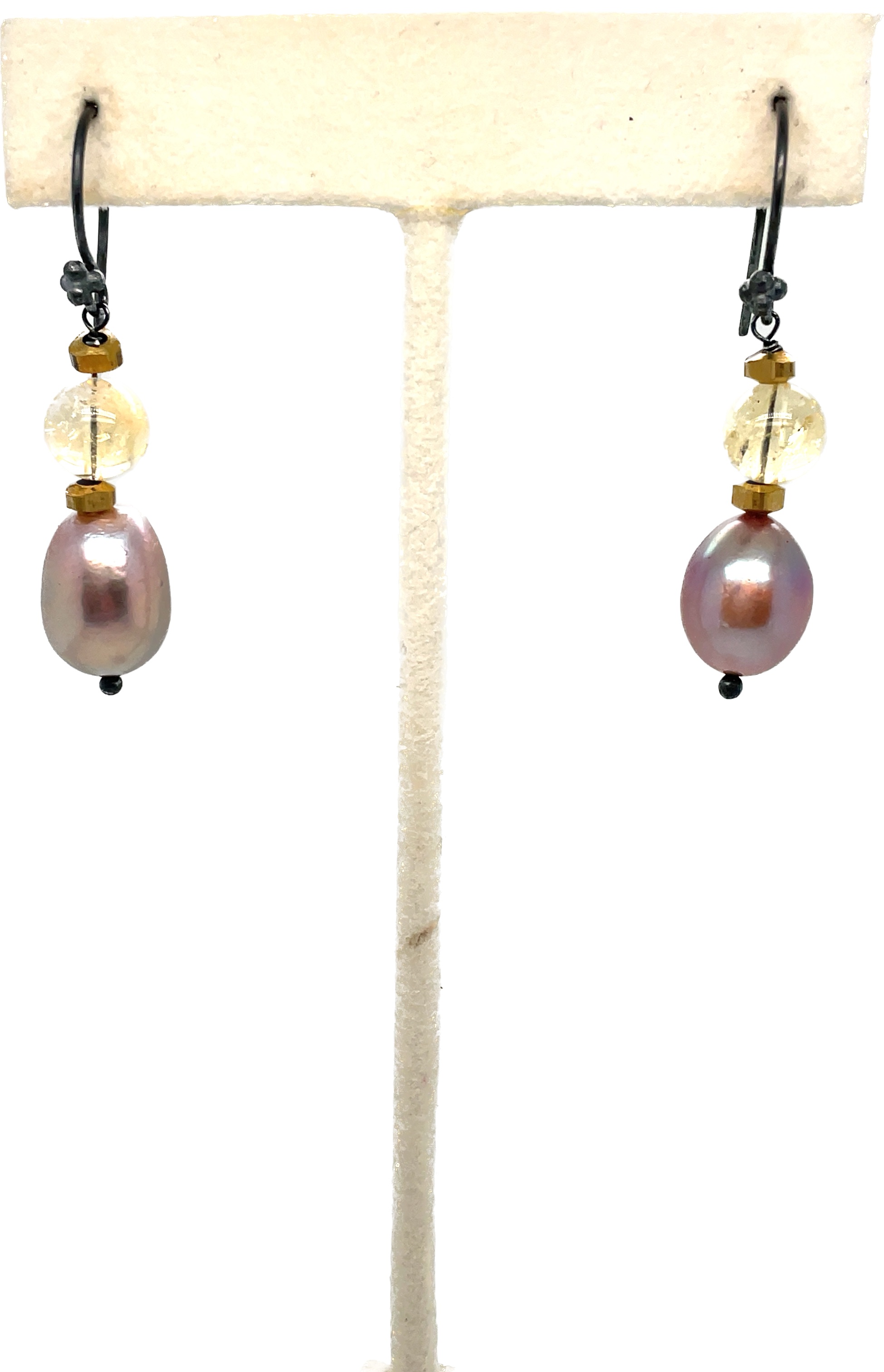 10 to 12 mm Baroque Natural Egg Shaped Freshwater Sherbet Colored Pearl Sterling Earrings