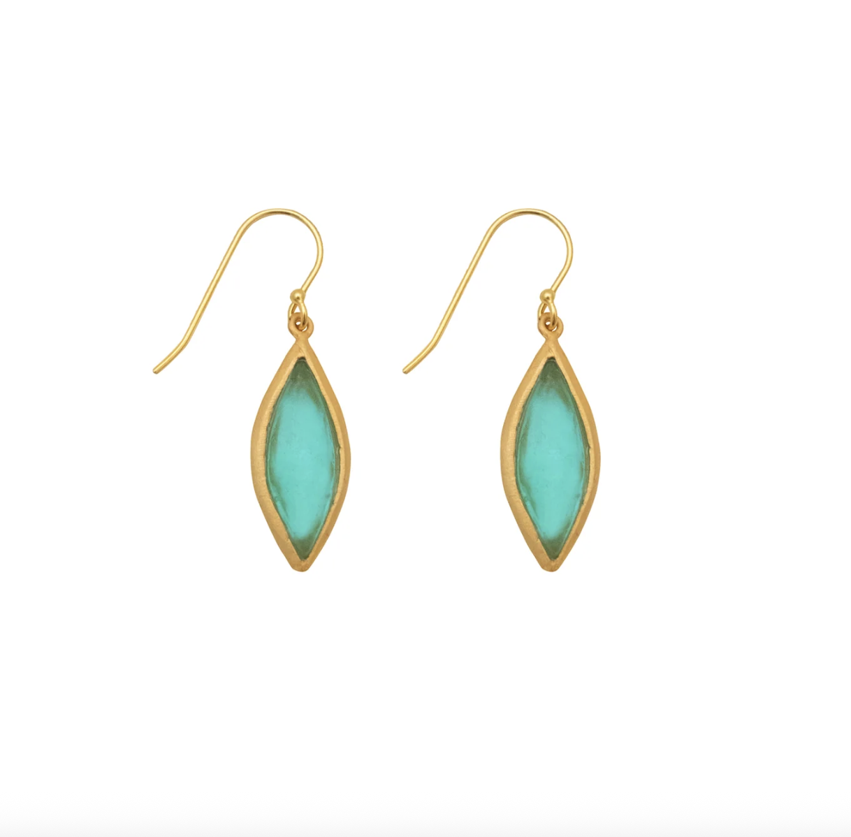 Image of Marquise Dainty Wire Earrings in Teal by Michael Vincent Michaud