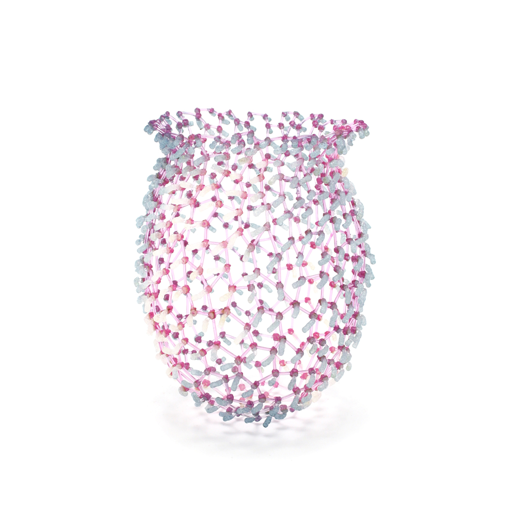 Annemoon, vessel, pink/lavender/white by Floor Mommersteeg