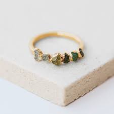 Green Ombre Ring Size 8 Gold