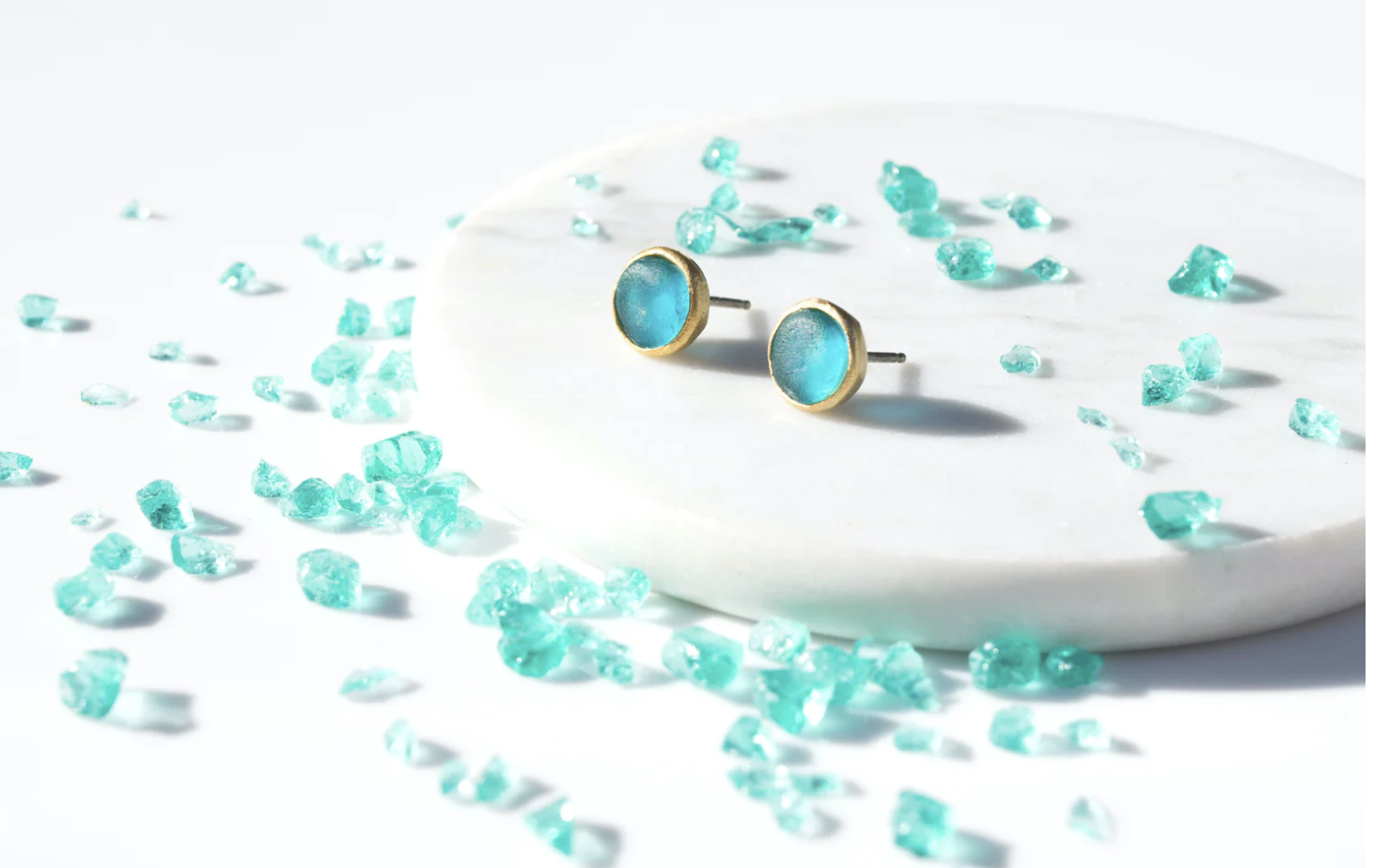 Bubble Post Earrings in Turquoise